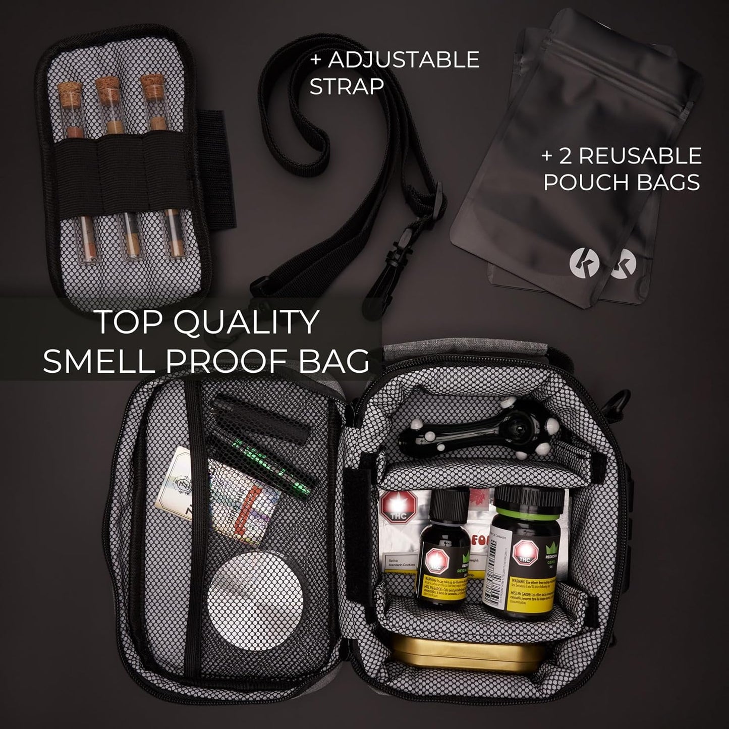 Discrete Smell Proof Odorless Bag with Easy Use Combination Lock - the Perfect Storage Container, Medicine Bag, and Organizer Case for Your Accessories That Blocks Out Smells and Strong Odors